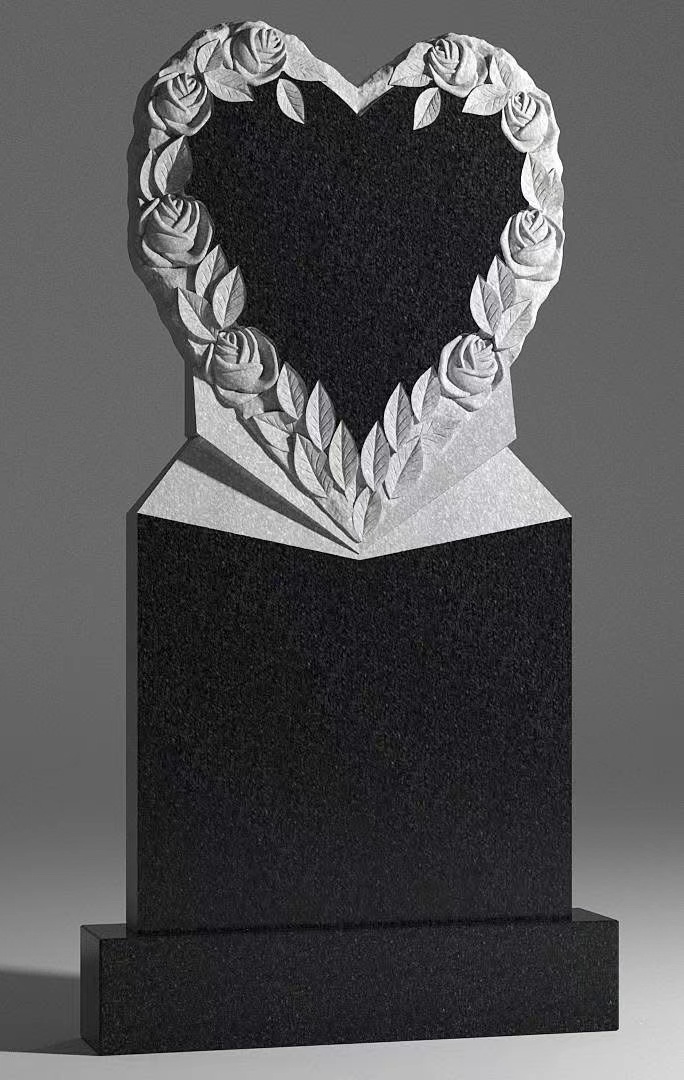 Estilo russo chinês Russo Rose Heart Ring Art Tombstone
