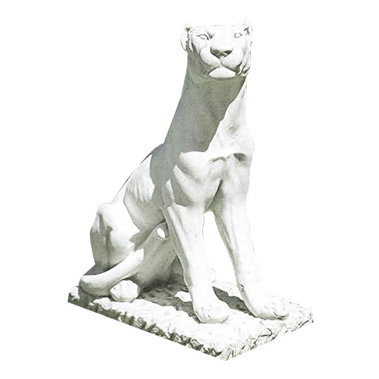 Estátua animal de mármore leopardo