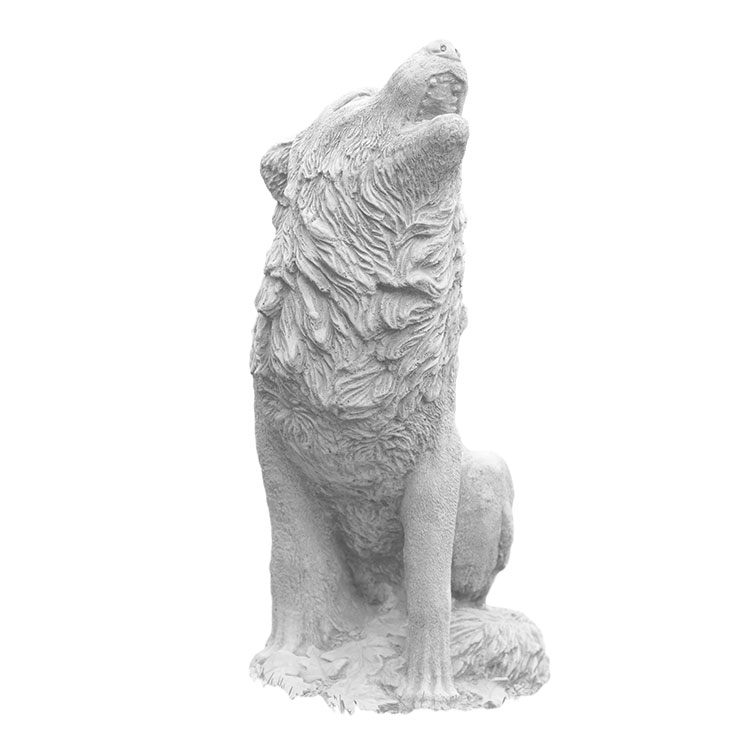 Lobo de estátua de animal de mármore